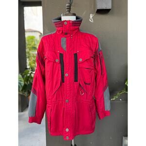 Vintage Marker USA Olympics Official License Snowboard Ski Jacket Large Red Hood